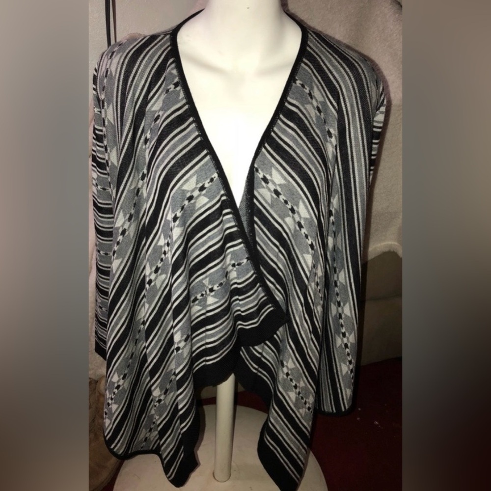 COTTON EMPORIUM open front draped waterfall cardigan tribal Aztec NEW size L